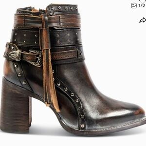 Freebird By Steven Julius Black Brown Ankle Boots Sz 11 US Women NIB Sold out